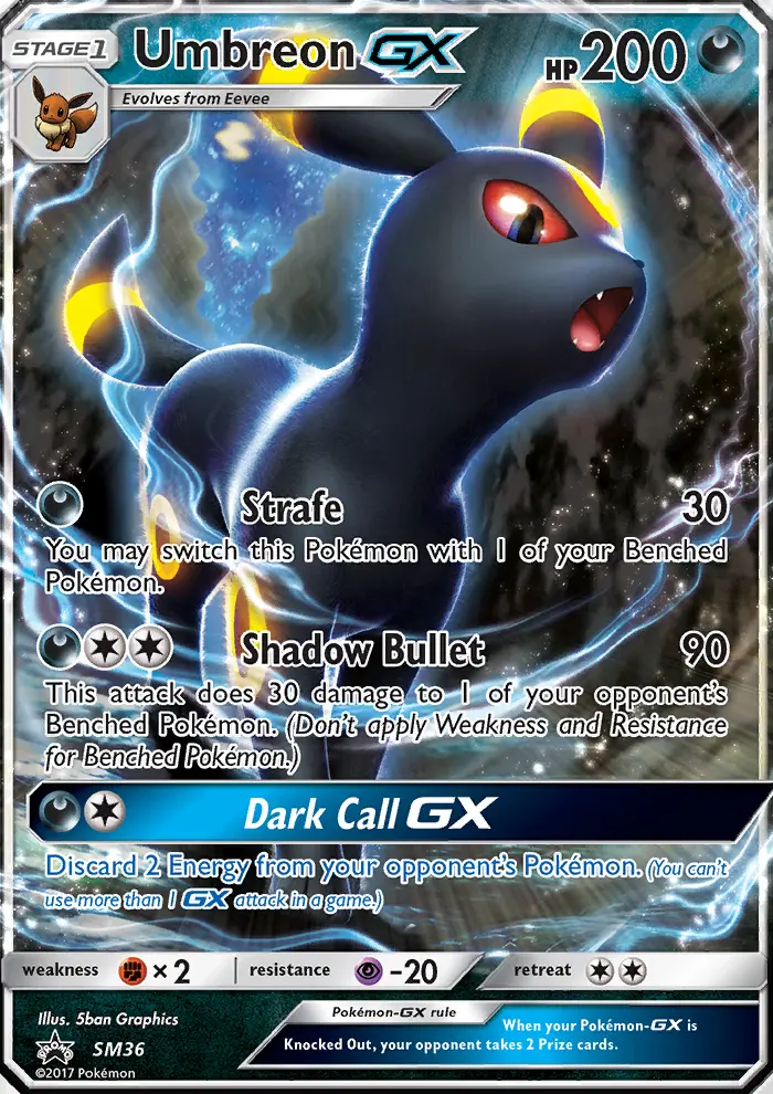 Carte Pokémon Noctali GX #SM36 — Promos Soleil et Lune