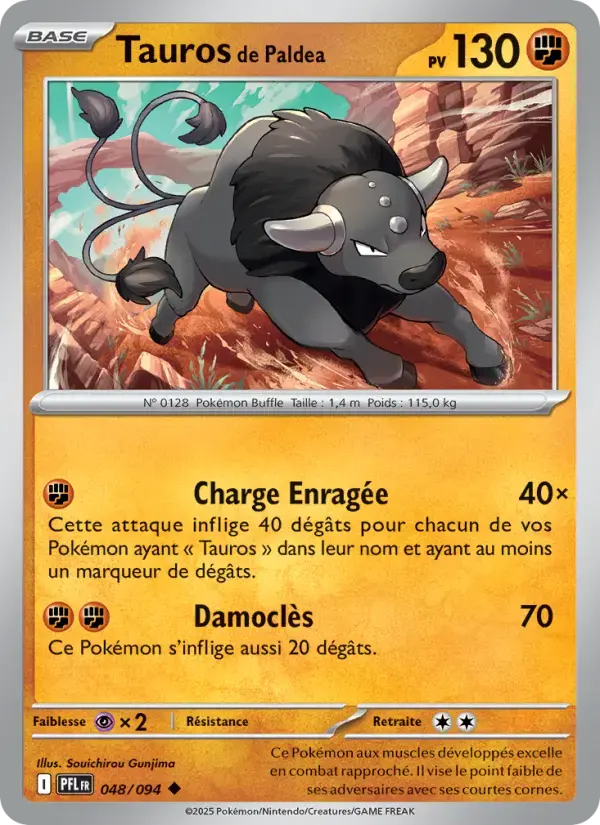 Carte Pokémon Tauros de Paldea #048 — Flammes Fantasmagoriques