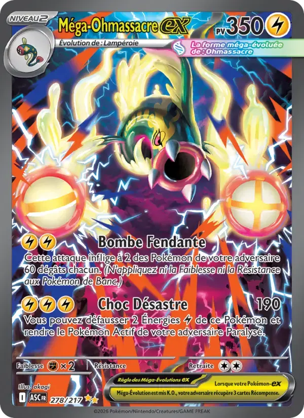 Carte Pokémon Méga-Ohmassacre-ex #278 — Héros Transcendants