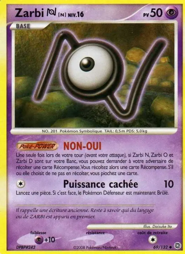 Carte Pokémon Zarbi N #69 — Merveilles Secrètes