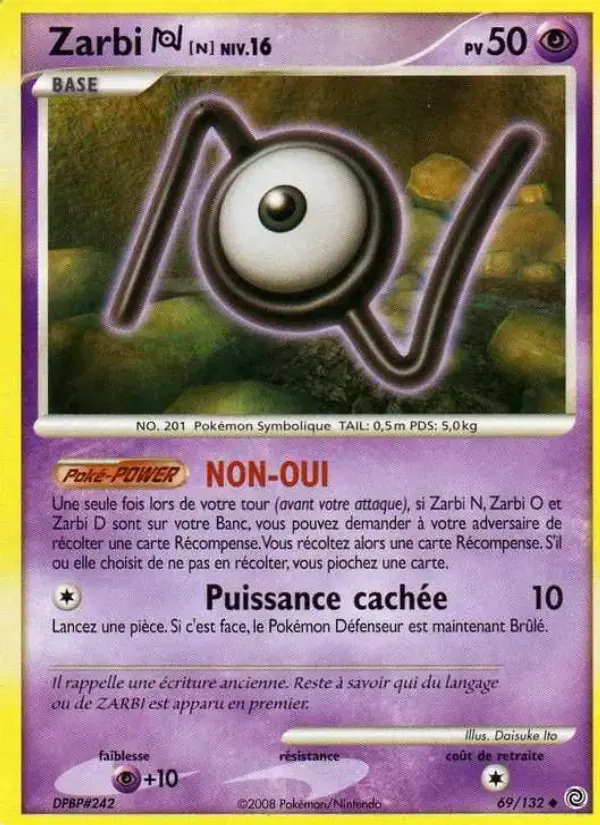 Carte Pokémon Zarbi N #69 — Merveilles Secrètes
