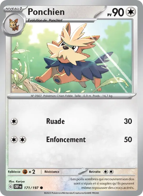 Carte Pokémon Ponchien #171 — Flammes Obsidiennes