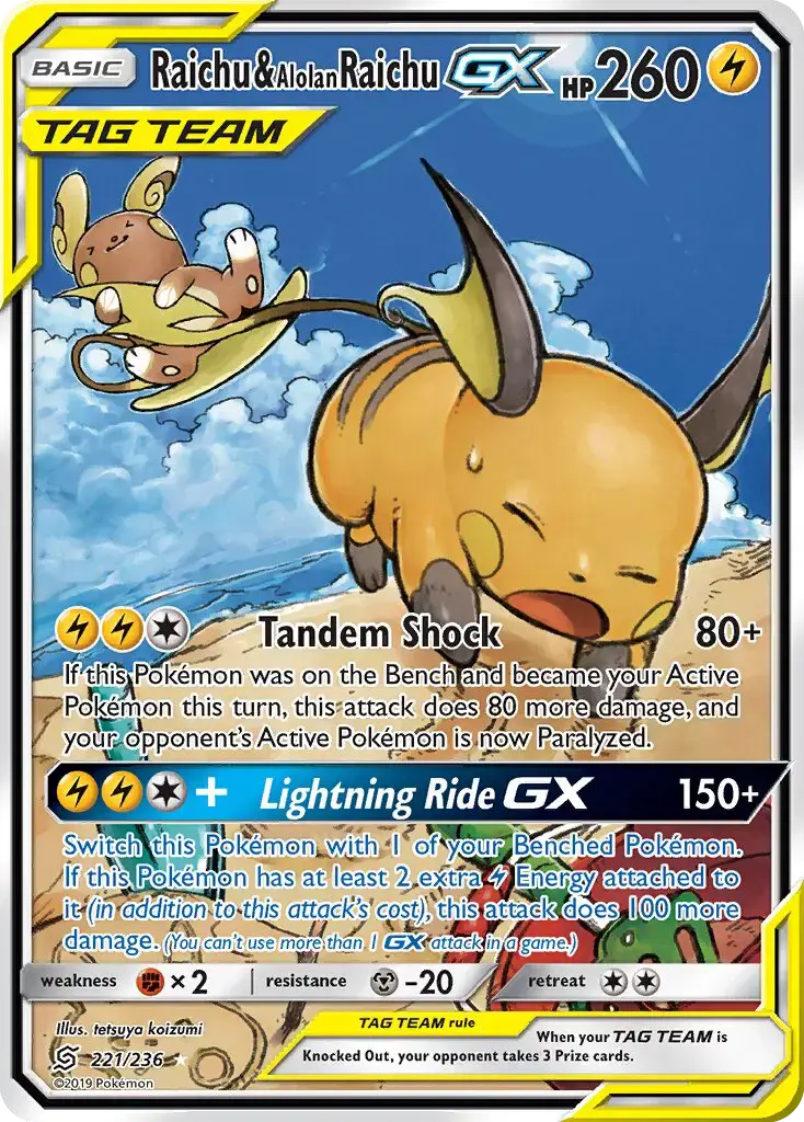 Raichu & Alolan Raichu GX #221 — Unified Minds