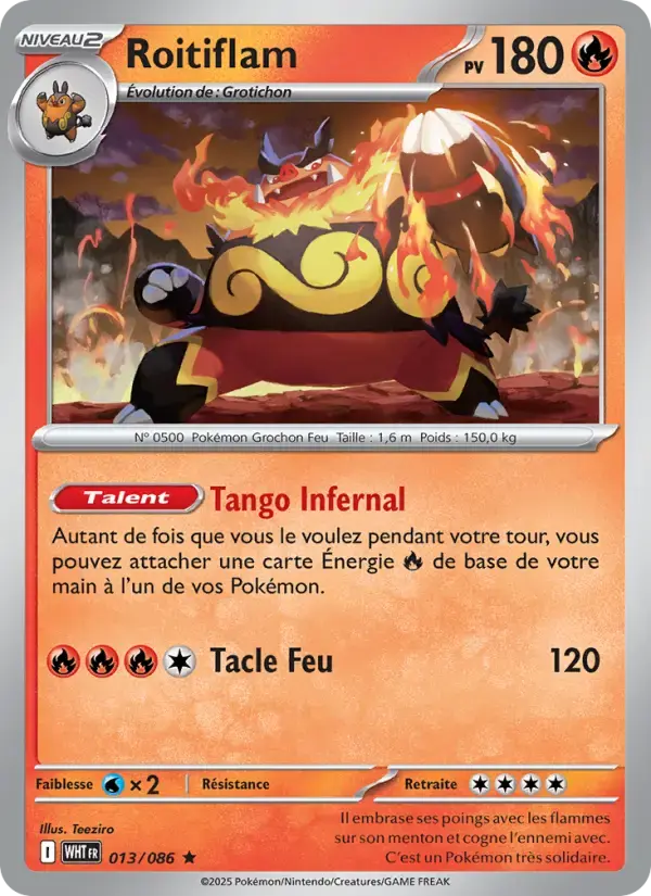 Carte Pokémon Roitiflam #013 — Flamme Blanche