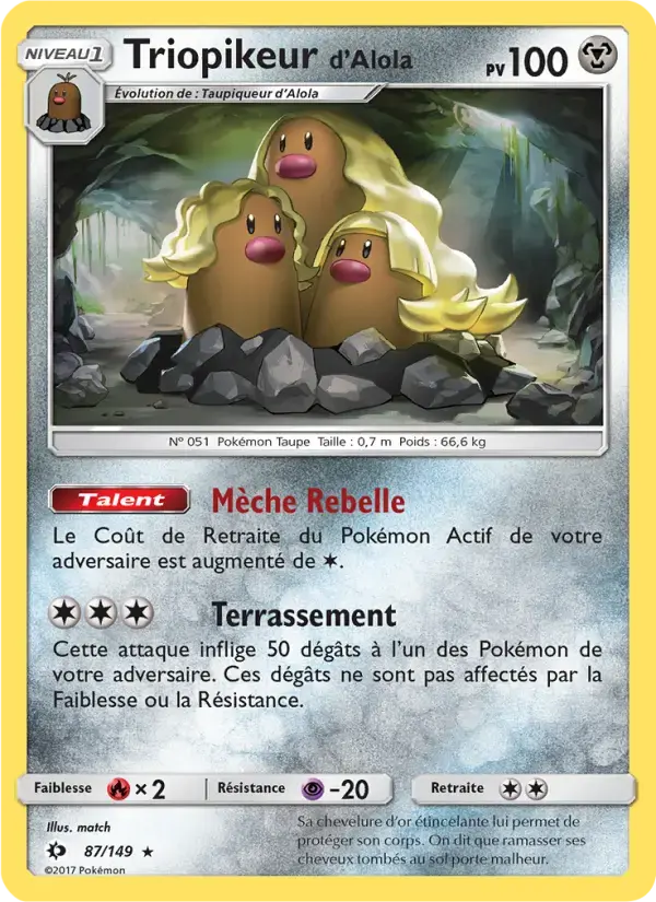 Carte Pokémon Triopikeur d’Alola #87 — Soleil et Lune