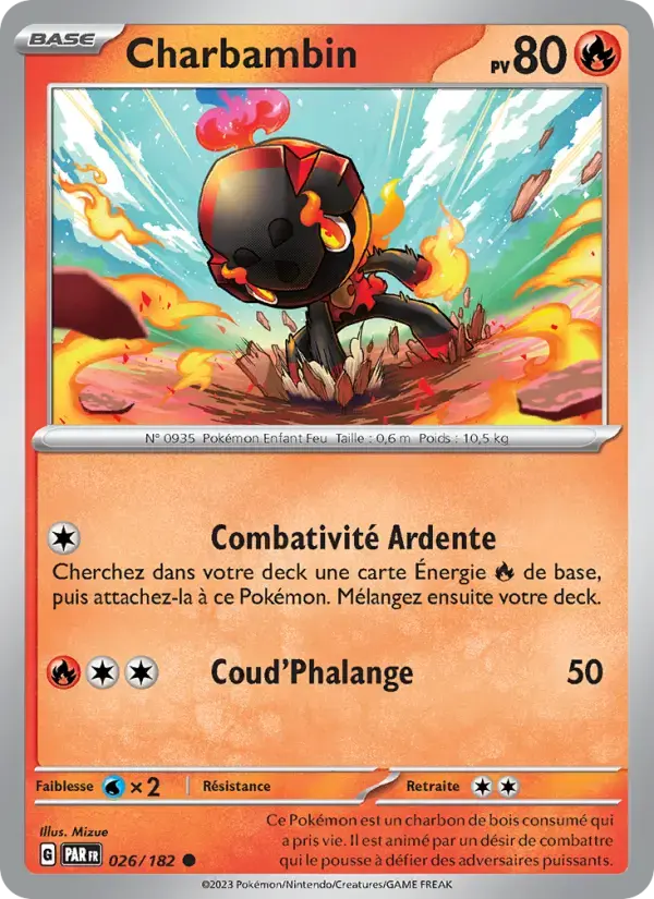 Carte Pokémon Charbambin #026 — Faille Paradoxe
