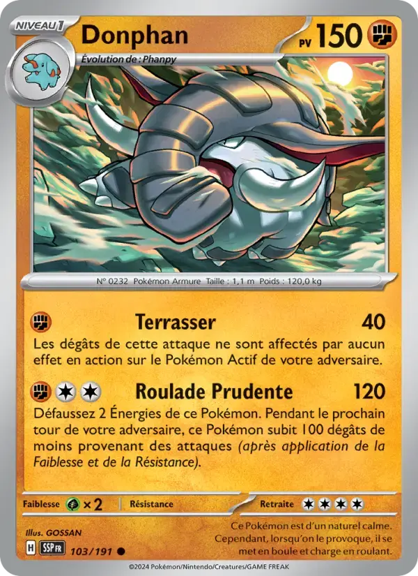 Carte Pokémon Donphan #103 — Étincelles Déferlantes