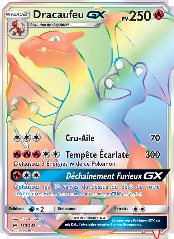 Carte Pokémon Dracaufeu GX #150 — Ombres Ardentes