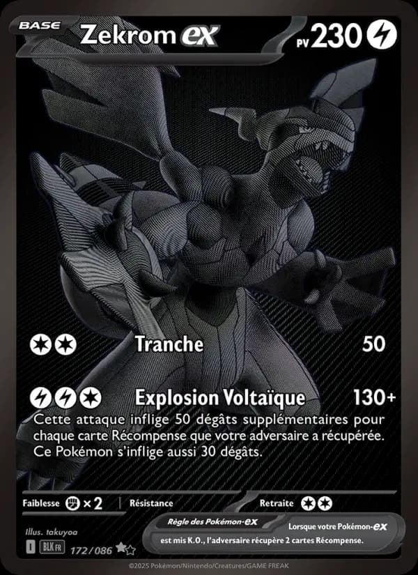 Carte Pokémon Zekrom-ex #172 — Foudre Noire