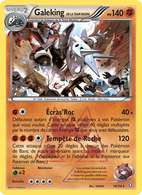 Carte Pokémon Galeking de la Team Magma #14 — Double Danger