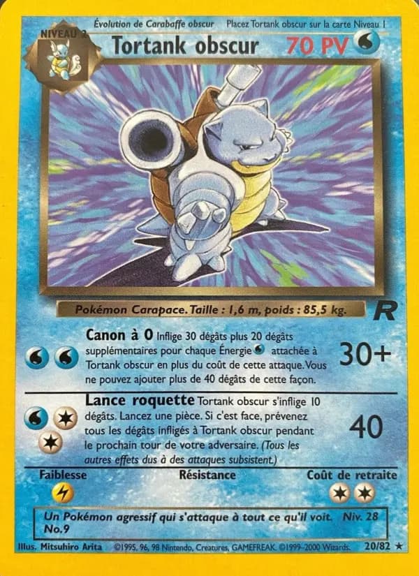Carte Pokémon Tortank obscur #20 — Team Rocket