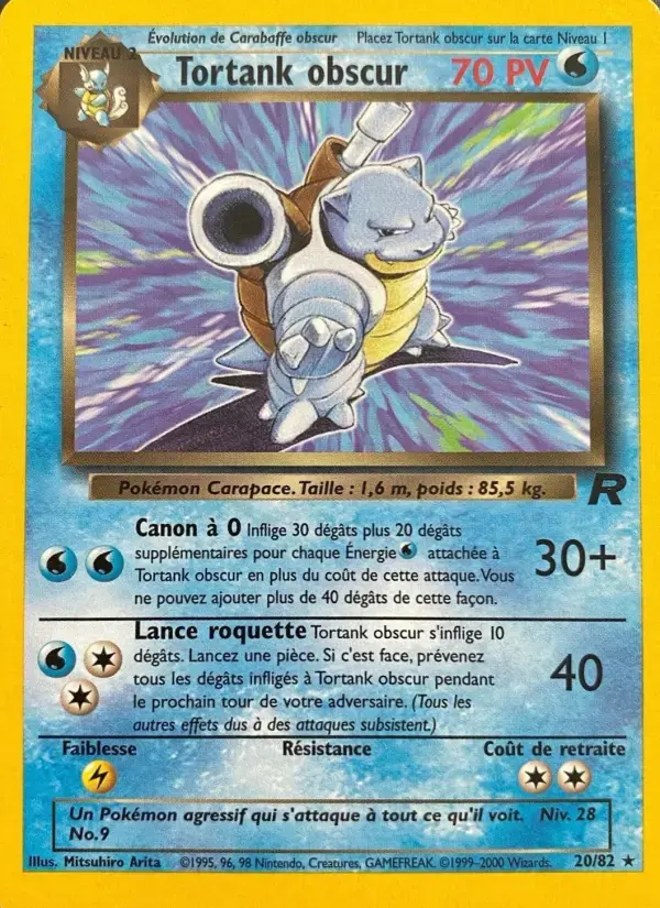 Carte Pokémon Tortank obscur #20 — Team Rocket