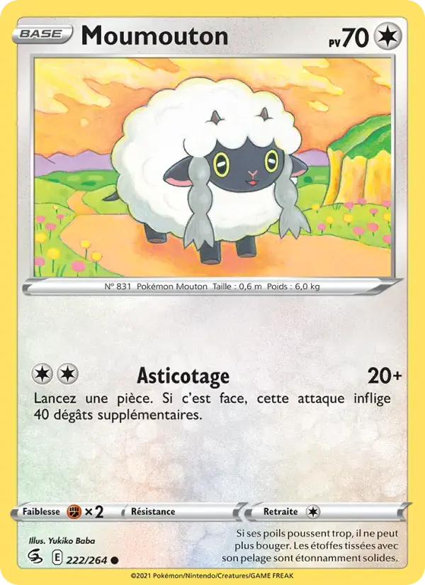 Carte Pokémon Moumouton #222 — Poing de Fusion
