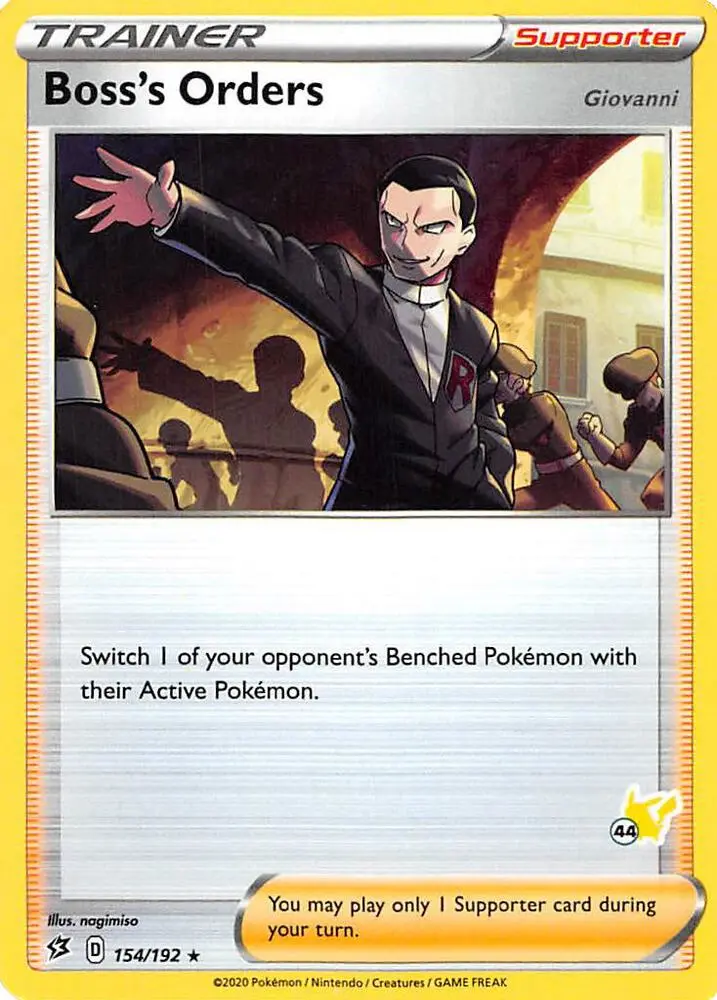 Carte Pokémon Ordres du Boss (Giovanni) #Pikachu 44 — Académie de Combat 2022