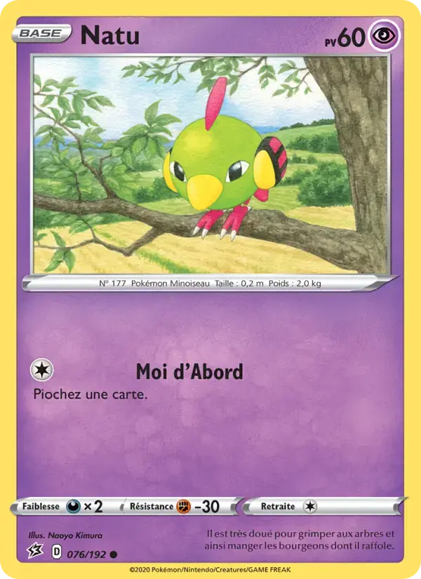Carte Pokémon Natu #76 — Clash des Rebelles