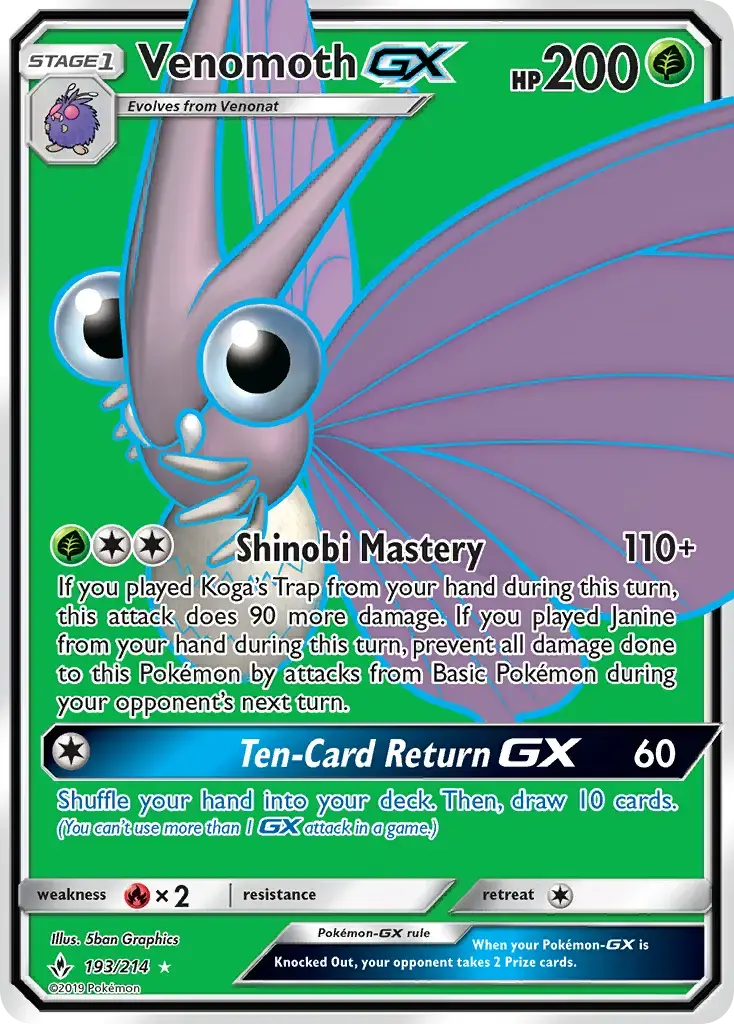 Venomoth GX #193 — Unbroken Bonds