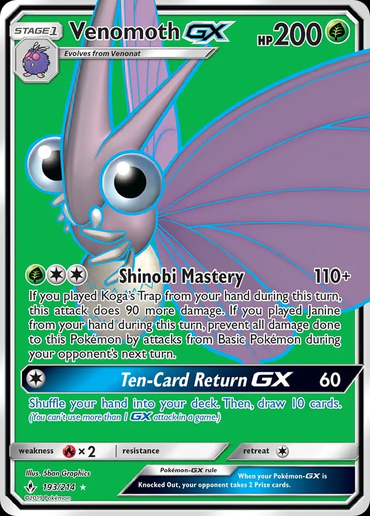 Venomoth GX #193 — Unbroken Bonds