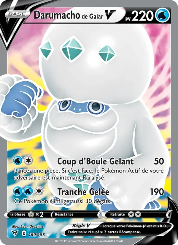 Carte Pokémon Darumacho de Galar V #169 — Voltage Éclatant