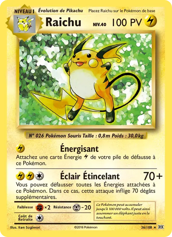 Carte Pokémon Raichu #36 — Évolutions XY