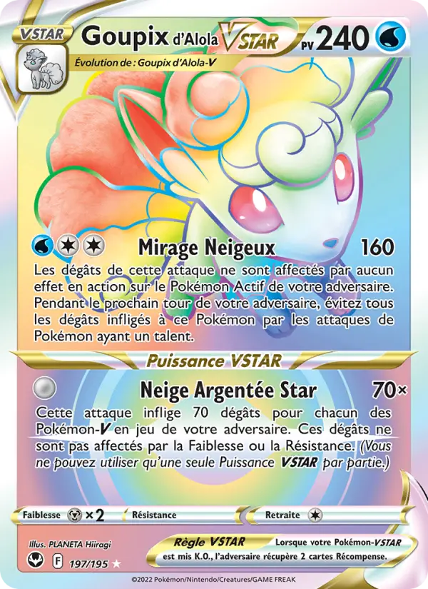 Carte Pokémon Goupix d'Alola VSTAR #197 — Tempête Argentée