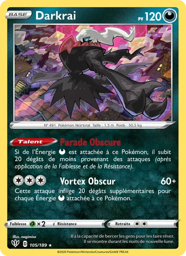 Carte Pokémon Darkrai #105 — Ténèbres Embrasées