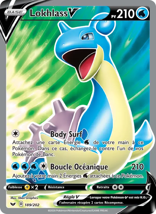 Carte Pokémon Lokhlass V #189 — Épée et Bouclier