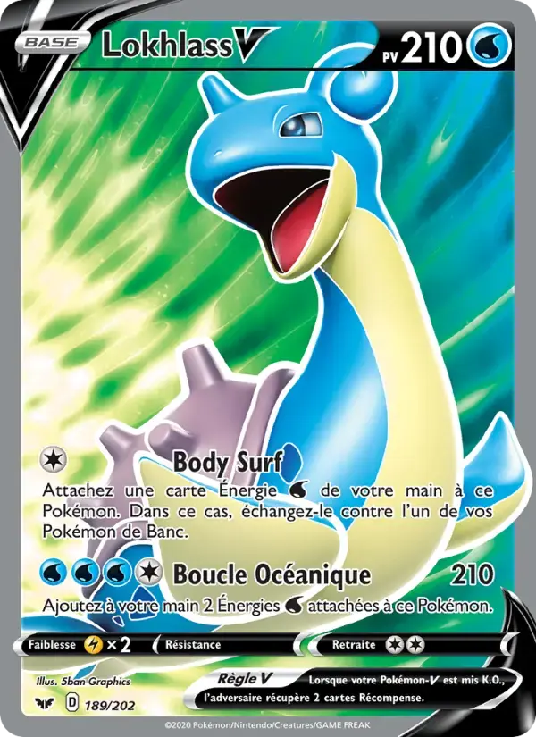 Carte Pokémon Lokhlass V #189 — Épée et Bouclier