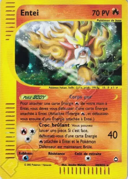 Carte Pokémon Entei #H08 — Aquapolis