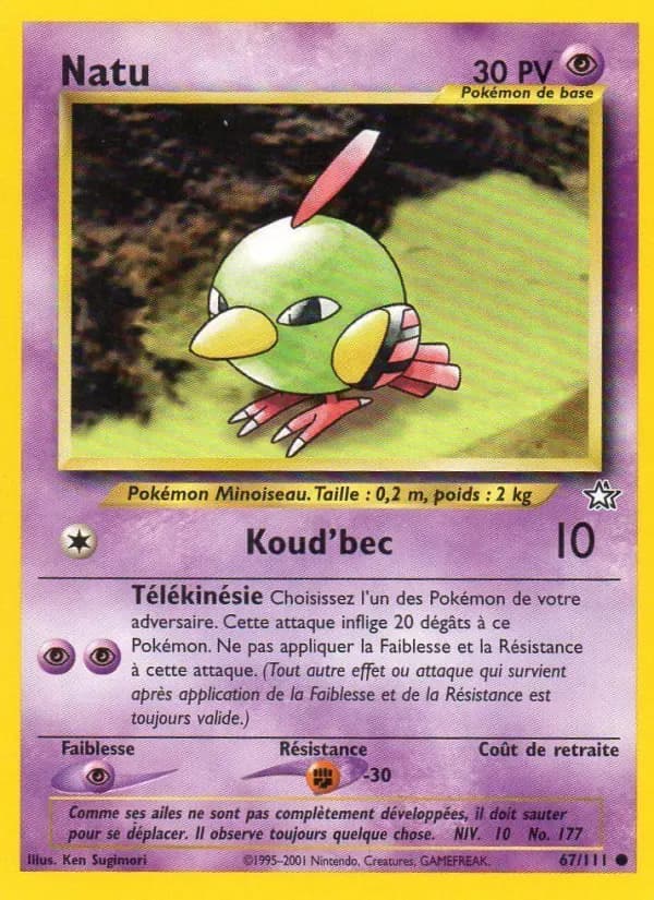 Carte Pokémon Natu #67 — Neo Genesis