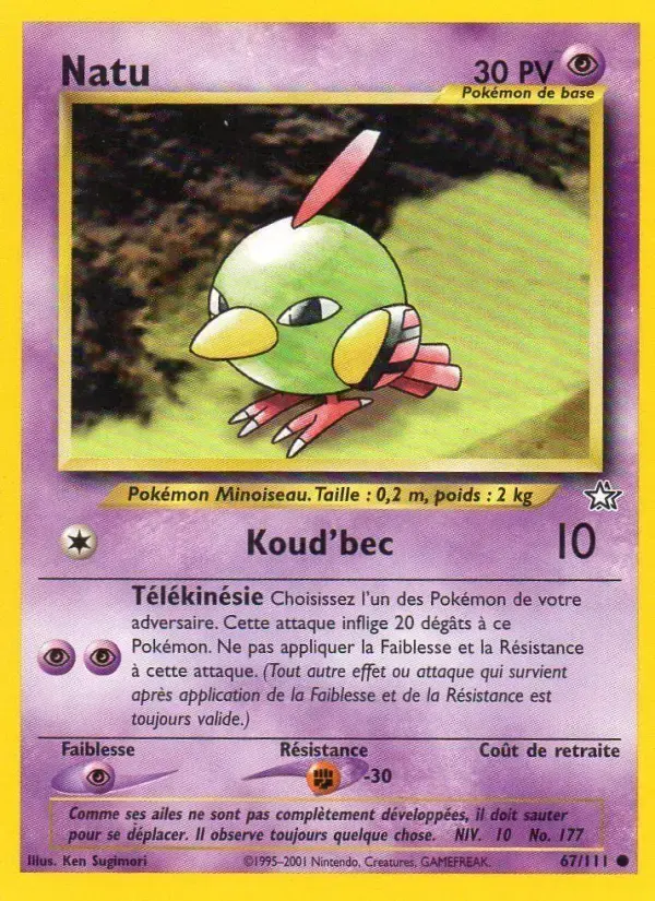 Carte Pokémon Natu #67 — Neo Genesis