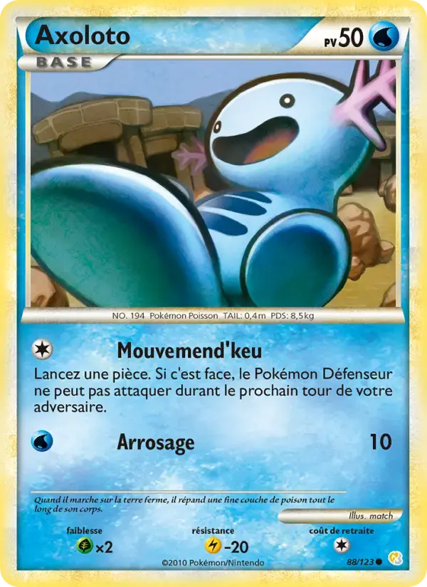 Carte Pokémon Axoloto #88 — HeartGold SoulSilver