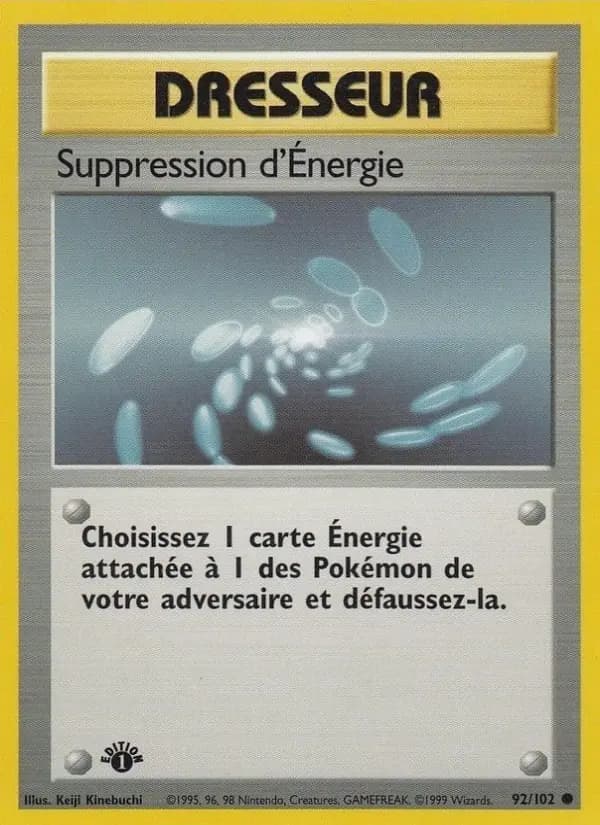 Carte Pokémon Suppression d'Énergie #92 — Set de Base