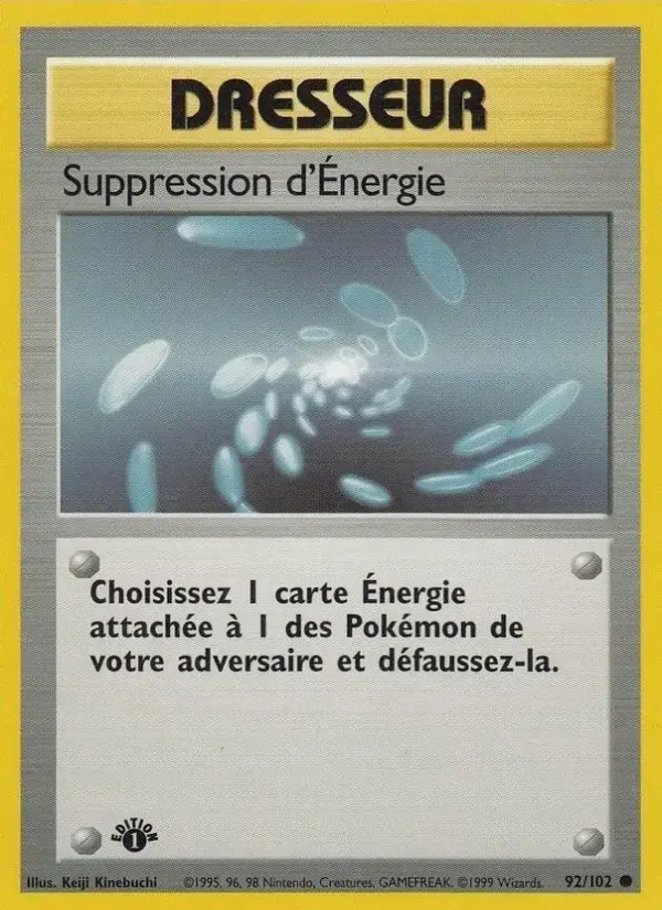 Carte Pokémon Suppression d'Énergie #92 — Set de Base