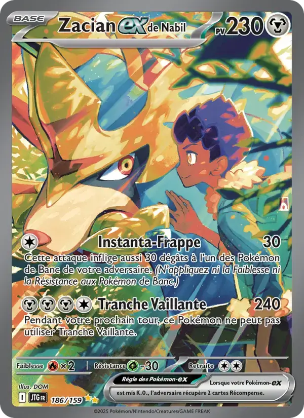 Carte Pokémon Zacian-ex de Nabil #186 — Aventures Ensemble