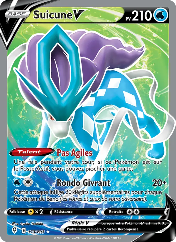 Carte Pokémon Suicune V #173 — Évolution Céleste