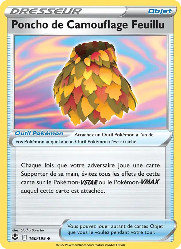 Carte Pokémon Poncho de Camouflage Feuillu #160 — Tempête Argentée