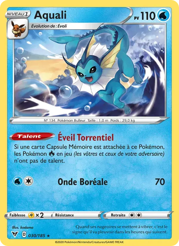 Carte Pokémon Aquali #30 — Voltage Éclatant