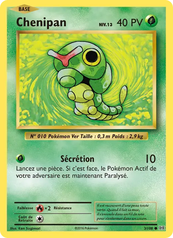 Carte Pokémon Chenipan #3 — Évolutions XY