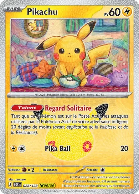 Carte Pokémon Pikachu #028 — 30ᵉ Anniversaire