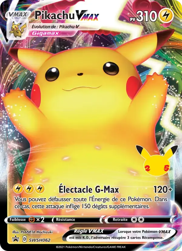 Carte Pokémon Pikachu VMAX #SWSH062 — Promos Épée et Bouclier