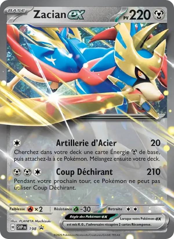 Carte Pokémon Zacian-ex #198 — Promos Écarlate et Violet
