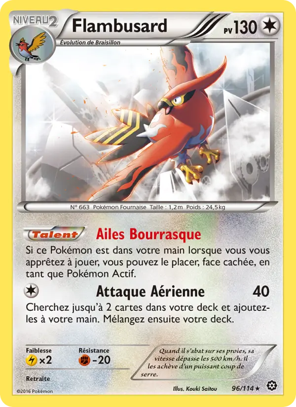 Carte Pokémon Flambusard #96 — Offensive Vapeur
