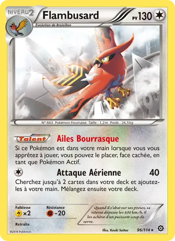 Carte Pokémon Flambusard #96 — Offensive Vapeur