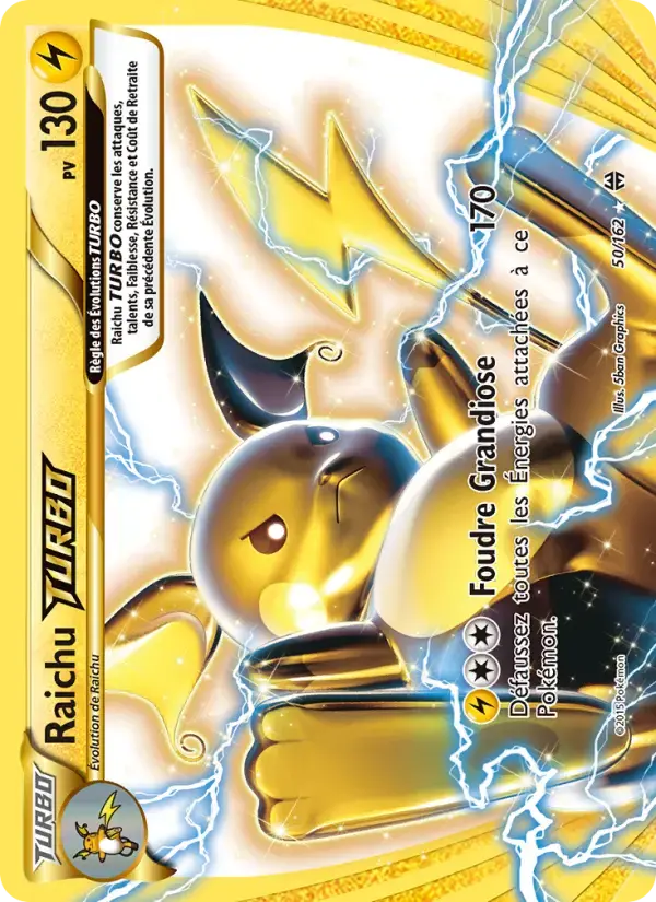 Carte Pokémon Raichu TURBO #50 — Impulsion Turbo