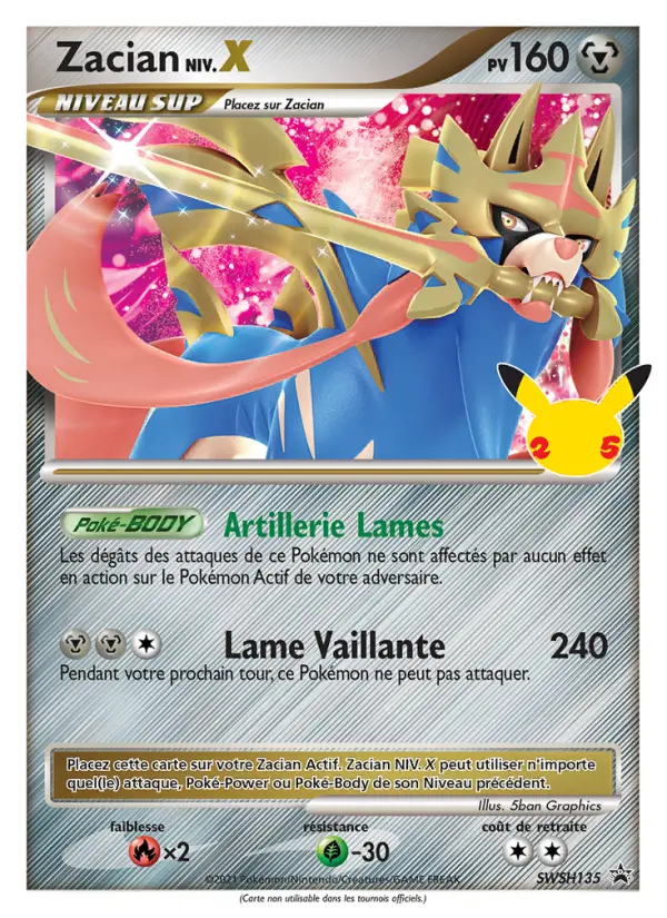 Carte Pokémon Zacian #SWSH135 — Promos Épée et Bouclier