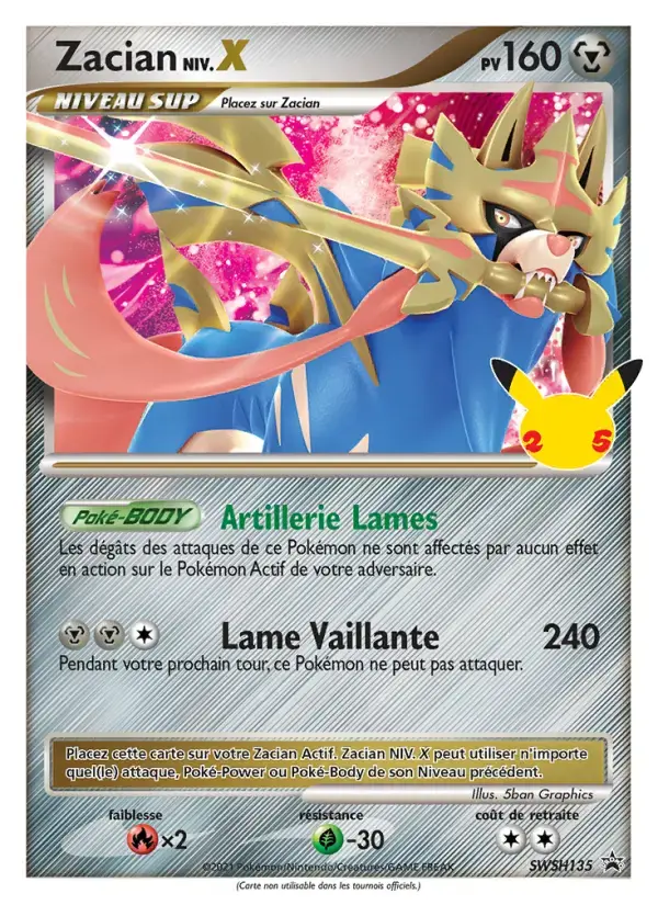 Carte Pokémon Zacian #SWSH135 — Promos Épée et Bouclier