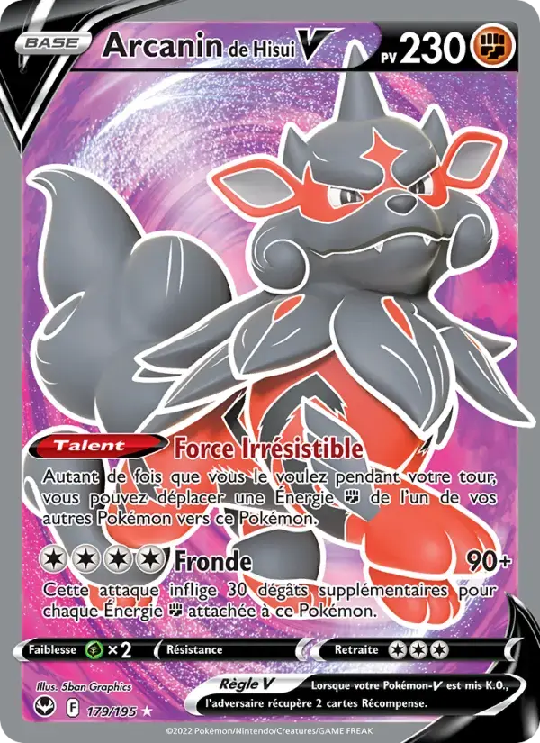 Carte Pokémon Arcanin de Hisui V #179 — Tempête Argentée