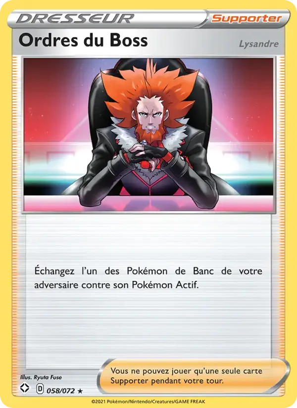 Carte Pokémon Ordres du Boss (Lysandre) #58 — Destinées Radieuses
