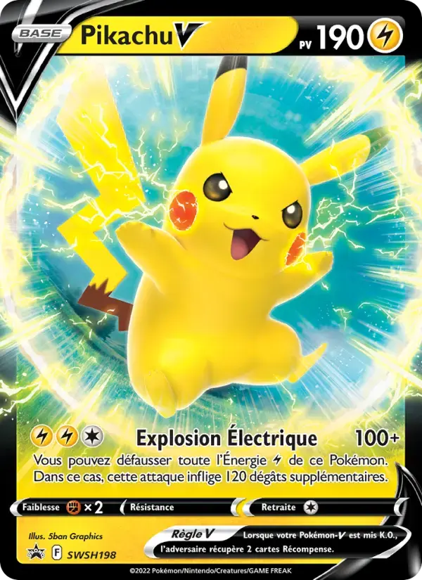 Carte Pokémon Pikachu V #SWSH198 — Promos Épée et Bouclier
