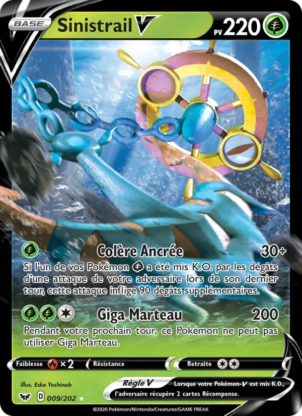 Carte Pokémon Sinistrail V #9 — Épée et Bouclier